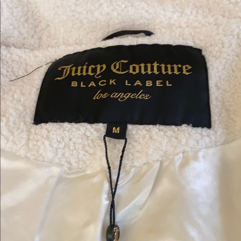 Juicy Couture crop faux fur Sherpa quilted  teddy jacket - Picture 6 of 10
